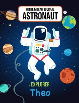 Write & Draw Journal Astronaut Explorer Theo: Outer Space Primary Composition Notebook Kindergarten, 1st Grade & 2nd Grade Boys Personalized Galaxy Notebooks