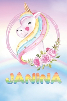 Janina: Janina's Unicorn Personal Custom Named Diary Planner Perpetual Calendar Notebook Journal 6x9 Personalized Customized Gift For Someone Who's Surname is Janina Or First Name Is Janina