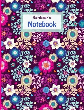 Paperback Gardener's Notebook -Bright Purples & Pinks Flower Pattern: Bright flowers, pink and purple floral pattern. College ruled composition notebook. Bold m Book