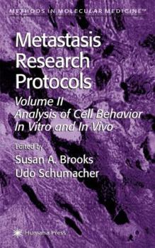 Hardcover Metastasis Research Protocols (Methods in Molecular Medicine) Book