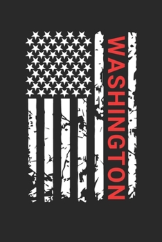 Washington: Washington Notebook Composition Cute White And Black USA Flag- Writing Journal Notebook To Take Notes For Students, Teachers, Travelers ... Journal Planner, Blank Book 6 X 9 110 Pages