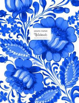 Paperback Graph Paper Notebook - Square Grid Journal: Blue China Watercolor Flowers, Soft Cover, Extra Large 8.5 x 11 Book
