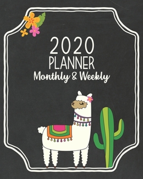 Paperback 2020 Planner Monthly & Weekly: Pretty Llama Dated Planner & Organizer with 2-Page Spreads and Bonus Pages Book