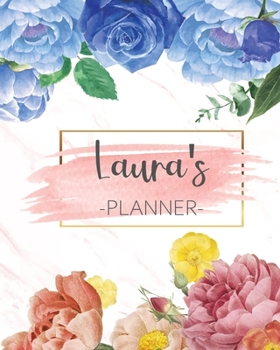 Paperback Laura's Planner: Monthly Planner 3 Years January - December 2020-2022 - Monthly View - Calendar Views Floral Cover - Sunday start Book