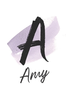 Amy: Stylish monogram personalized dot grid journal for women & girls to write in. Features YOUR name.