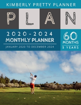 Paperback 5 year monthly planner 2020-2024: 2020-2024 Monthly Planner Calendar - 5 Year Planner for 60 Months with internet record page - golf exercise design Book