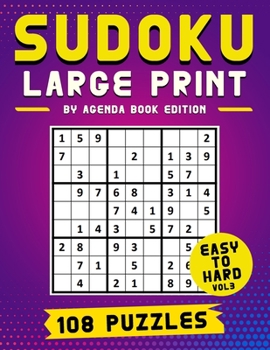 Paperback Sudoku Large Print 108 Puzzles Easy to Hard: Two Puzzle Per Page - Easy, Medium, and Hard Large Print Puzzle Book For Adults (Puzzles & Games for Adul [Large Print] Book