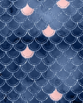 Blush and Navy Mermaid Scales Composition Notebook - Large Ruled Notebook - 8x10 Lined Notebook (Softcover Journal / Notebook / Diary)