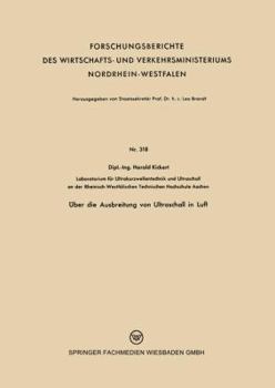 Paperback Über Die Ausbreitung Von Ultraschall in Luft [German] Book