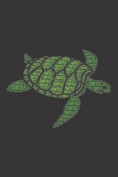 Turtle: Notebook, Journal | Lined Paper | 120 Pages DIN A5 (6 x 9") | Notes, Drawings, Planer, Diary, Organization | Word Cloud Present