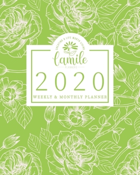 Paperback 2020 Planner Weekly & Monthly Planner - Creating A Life Worth Living Camile Planners: Green Rose Line Art Jan 1, 2020 - Dec 31, 2020 - Large Writing C Book