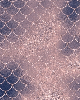 Blush and Navy Mermaid Scales Composition Notebook - Large Ruled Notebook - 8x10 Lined Notebook (Softcover Journal / Notebook / Diary)