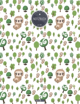 ZMUDACE Notizbuch Punktraster: in DIN A4 Softcover ZP160 Faultier B�ume 156 leere gepunktete Seiten mit pers�nlichem Register + Seitenzahlen Zeichenbuch, Skizzenbuch, Dot Grid Notebook, Malbuch, Notiz