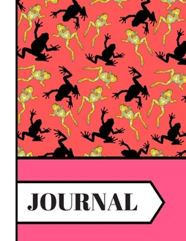 JOURNAL: Lovely Oriental Style Frog Red Gold Pattern Print Novelty Gift: Frog Journal for Teens, Girls, Men and Women