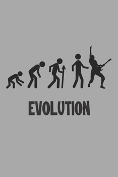 Paperback Evolution: Gifts for Guitar Players Men - Funny Lined Notebook Journal Featuring Silhouettes of People on Gray Background Book
