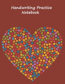 Paperback Handwriting Practice Notebook: 8.5x11 inches Best Choice ABC Kids, Red Notebook with Dotted Lined Sheets for K-3 Students, 90 pages, Highschool Book