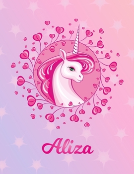 Aliza: Unicorn Large Blank Primary Sketchbook Paper | Pink Purple Magical Horse Personalized Letter A Initial Custom First Name Cover | Drawing Sketch ... | Art Sketch Book| Create & Learn to Draw