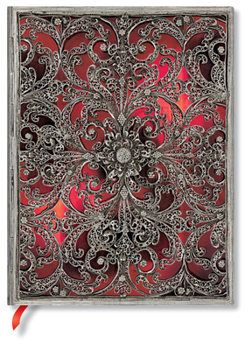 Misc. Garnet Ultra Unlined Softcover Journal, 176pg, 100gsm by Paperblanks (Silver Filigree Collection) Book