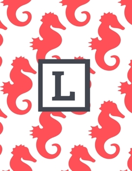 L: Letter Monogrammed Daily Planner January 2020 - December 2020 Appointment Book Day Schedule - Cute Seahorse (8.5"x11")