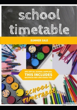 Paperback School Timetable: Notes for women, men, youth and children; best seller. Book