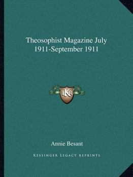 Theosophist Magazine July 1911-September 1911