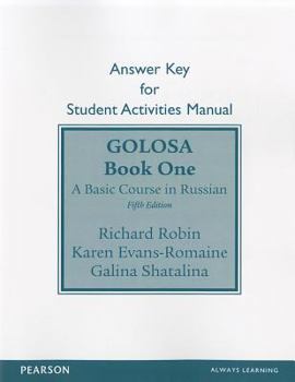 Paperback Sam Answer Key for Golosa: A Basic Course in Russian, Book One [Russian] Book