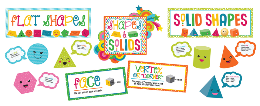 Misc. School Pop Shapes and Solids Bulletin Board Set Book