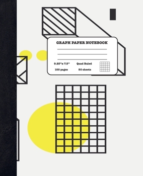 Graph Paper Notebook Quad Ruled 5x5: Maths and Chemistry - Composition Notebook for Girls Boys Students - cute Notebook for College School - Geometric Shapes Design