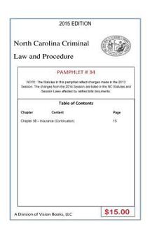 Paperback North Carolina Criminal Law and Procedure-Pamphlet 34 Book