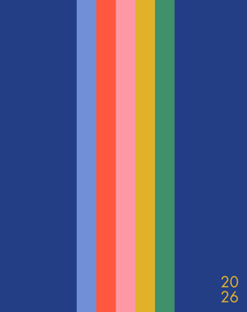 Misc. Bold Stripe 2026 7.5 X 9.5 Booklet Monthly Planner Book