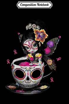 Composition Notebook: Cute Breast Cancer Girl Sugar Skull Costume Halloween  Journal/Notebook Blank Lined Ruled 6x9 100 Pages