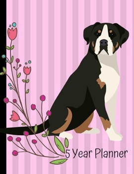 5 Year Planner: 2020 - 2024 Monthly Planner Organizer Undated Calendar And ToDo List Tracker Notebook Greater Swiss Mountain Dog Pink Cover
