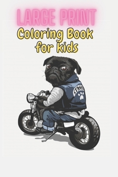 Paperback Large Print Coloring Book for kids: Easy Cute Animals Designs [Large Print] Book