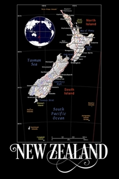 Paperback New Zealand: Map of New Zealand Notebook Book