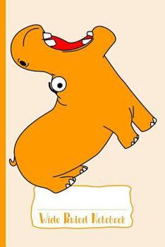 Orange Hungry Hippo Wide Ruled Notebook