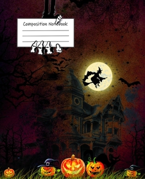 Composition Notebook: Flying Witch Wide Ruled Journal