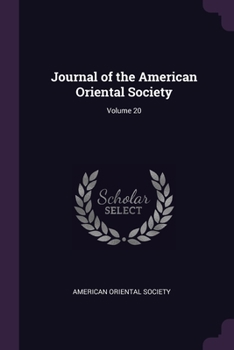Paperback Journal of the American Oriental Society; Volume 20 Book