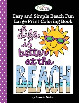 Paperback The Coloring Cafe-Easy and Simple Beach Fun Large Print Coloring Book