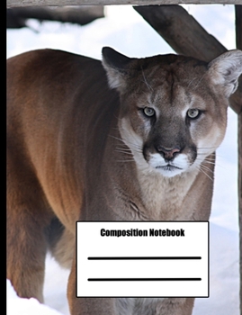 Paperback Composition Notebook: 100 wide ruled pages - cougar / mountain lion cover - class note taking book for primary, elementary or teens in middl Book