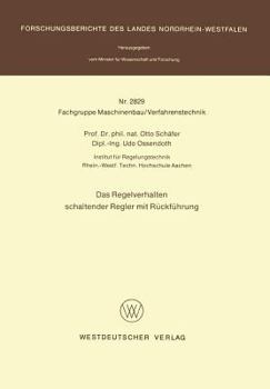 Paperback Das Regelverhalten Schaltender Regler Mit Rückführung [German] Book