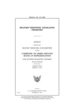 Paperback Military personnel legislative priorities Book