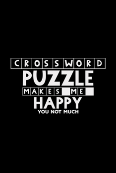 Crossword puzzle makes me happy: 6x9 Crossword | dotgrid | dot grid paper | notebook | notes