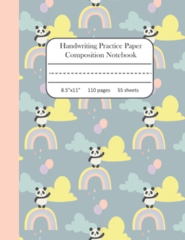 Paperback Handwriting Practice Paper Composition Notebook: Blank Writing Sheets with Dotted Midline for Kids size 8.5x11 inches Book