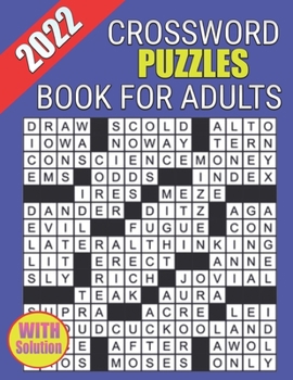 Paperback 2022 Crossword Puzzles Book For Adults With Solution: Awesome Crossword Puzzle Book For Puzzle Lovers Large-print, Medium level Puzzles Adults, Senior Book