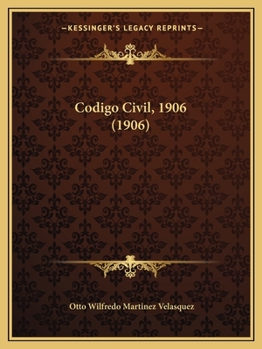 Paperback Codigo Civil, 1906 (1906) [Spanish] Book