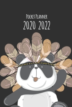 Paperback 2020-2022 Pocket Planner: Cute Panda, Three Year Calendar, 36-Month Pocket Monthly Agenda Planner with Holiday Book