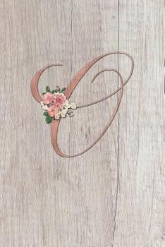 Paperback O: Letter O Journal, Rose Gold on Wood, Personalized Notebook Monogram Initial, 6 X 9 Book