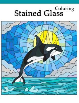 Paperback Stained Glass Coloring: Art Nouveau Coloring Book Large Print Book