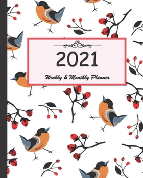 2021 Weekly & Monthly Planner: Calendar 2021 with relaxing designs and amazing quotes: 01 Jan 2021 to 31 Dec 2021, 141 ligned pages with flolar cover printed on high quality.