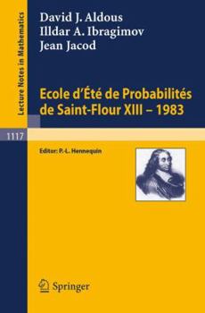 Paperback Ecole d'Ete de Probabilites de Saint-Flour XIII, 1983 [French] Book